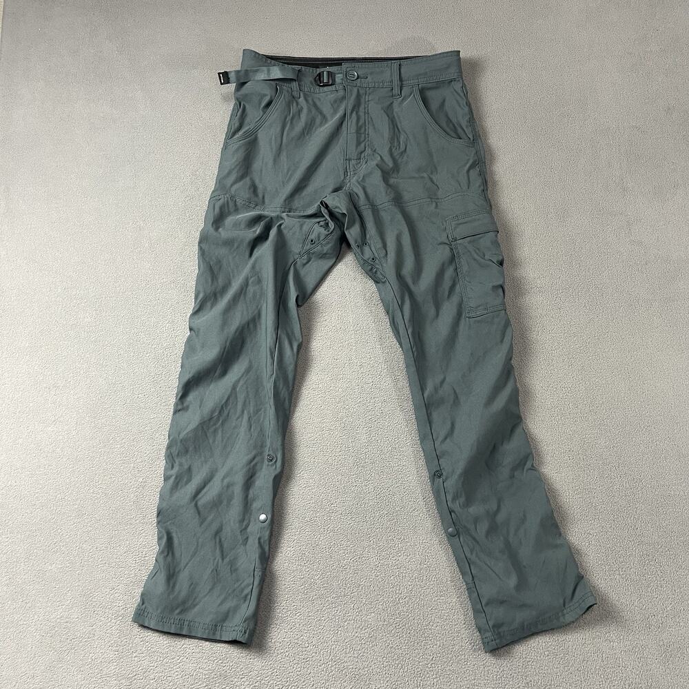 Prana Pants Mens 28X30 Blue Zion Stretch ii Belted Cargo Stretch Hiking Outdoor